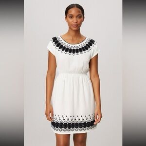 J Crew Embroidered Scalloped Mini Dress